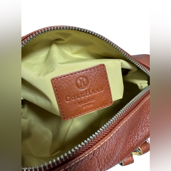 Vintage COLE HAAN Village tan leather hand bag purse - Picture 9 of 11